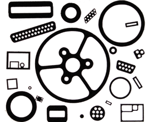 Poly-form flexible adhesive seal samples in a variety of shapes and sizes