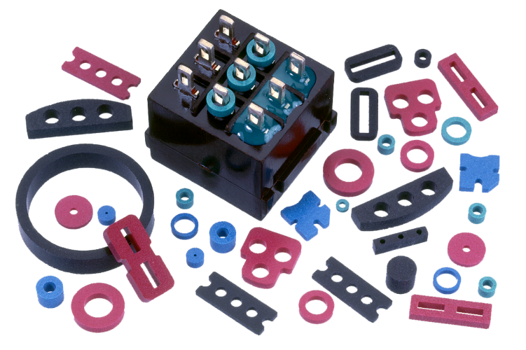 epoxy prefoms sealing switch with surroung epoxy seals in variety of shapes and colors