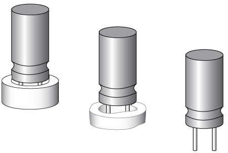 PCB components spaced with Wash-Aways dissolvable spacers