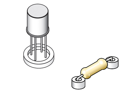 Printed Circuit board components spaced with Wash-Aways dissolvable spacers