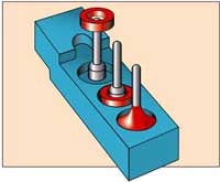 epoxy preforms located in counterbore on connector