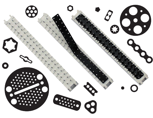 connector sealed with Poly-form flexible adhesive preforms and array of pre-formed seals in a variety of shapes and sizes